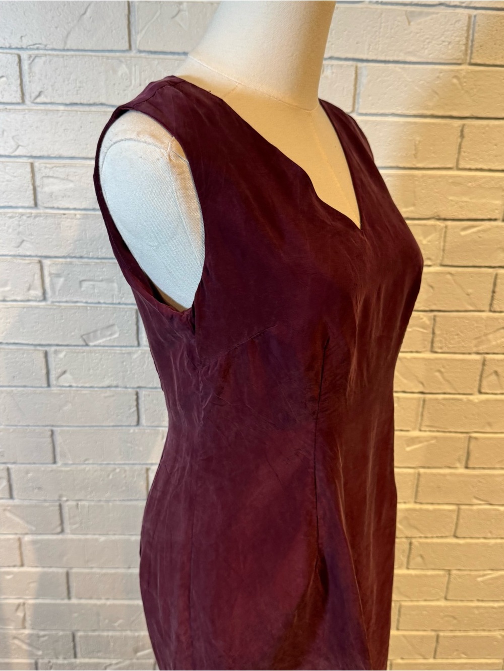 Vintage 90s Rabbit Rabbit Rabbit Maroon Mini Dress Womens 8 - Picture 4 of 10